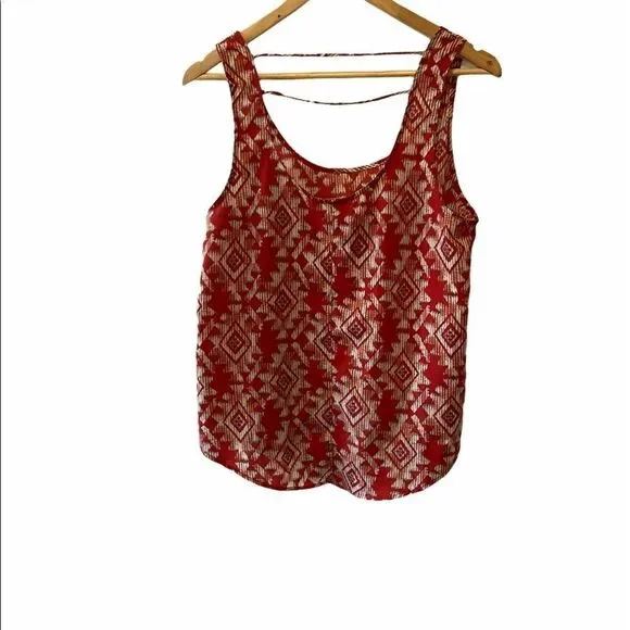 Aztec Print Red Lightweight Printed Tank Top - Picture 4 of 7